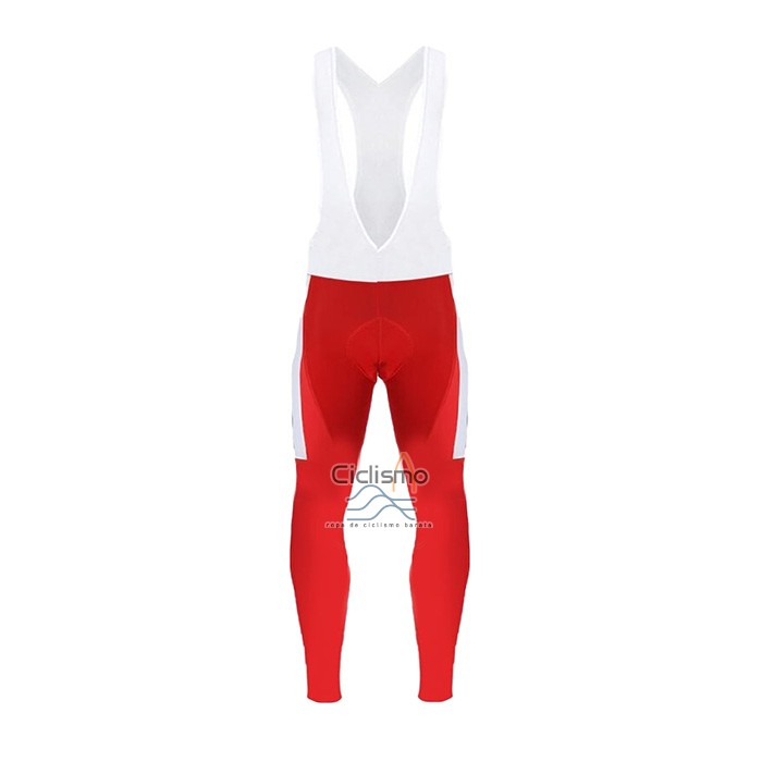 Direct Energie Ropa Ciclismo Culotte Largo 2021 Hombre Mangas Largas Blanco Rojo AMarillo Azul